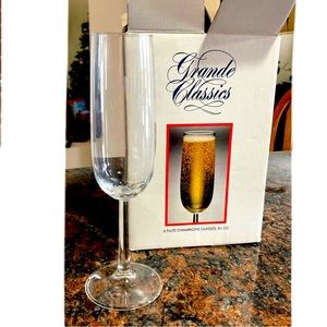 🆕 6 Pc🥂 Set Flute Champagne Glasses 8.5 oz.